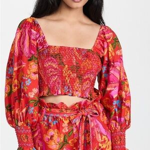 Farm Rio Smocked Crop Top
Size Small